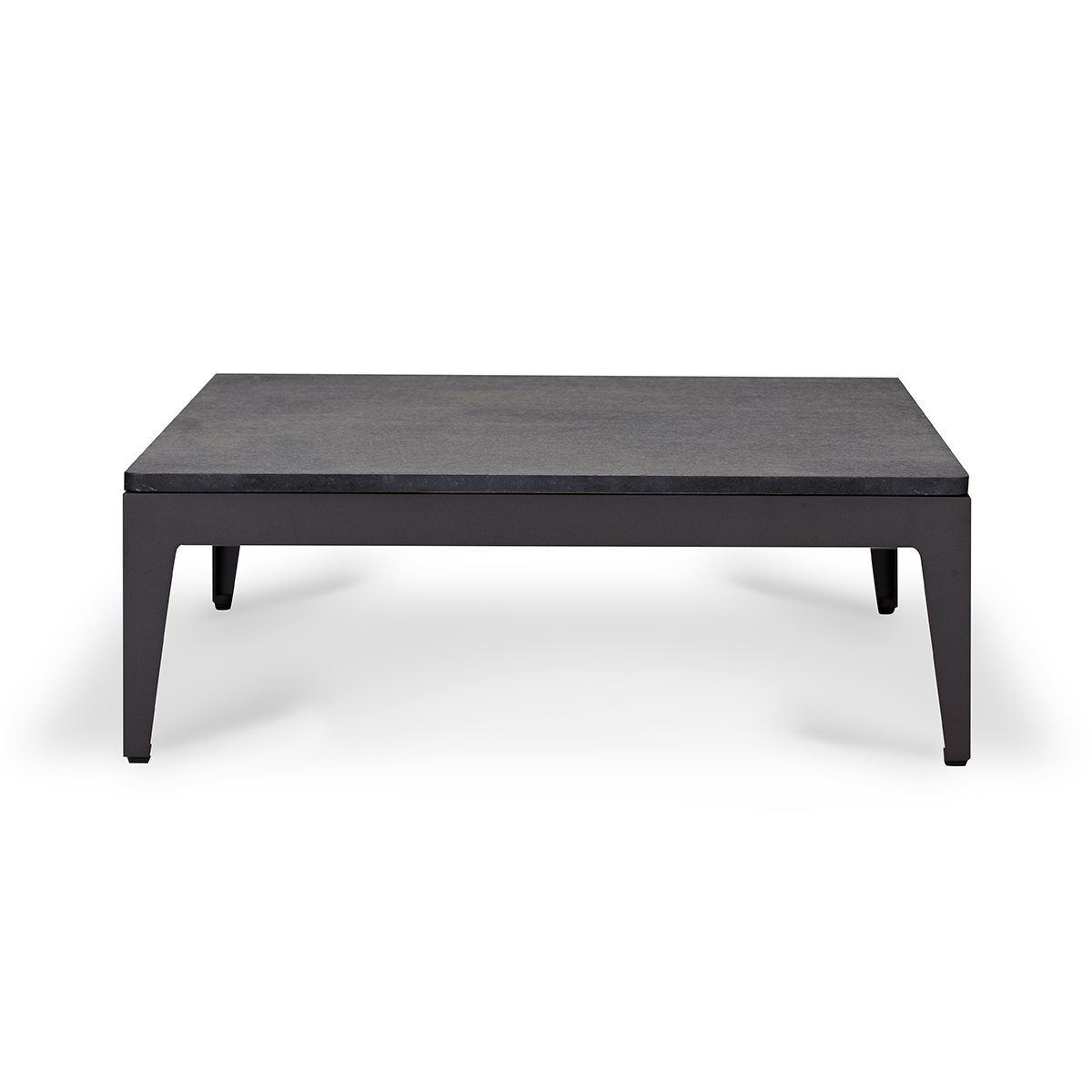 BALMORAL COFFEE TABLE - Aluminum - Asteroid Powder Coated, Glass Matte Etched - White